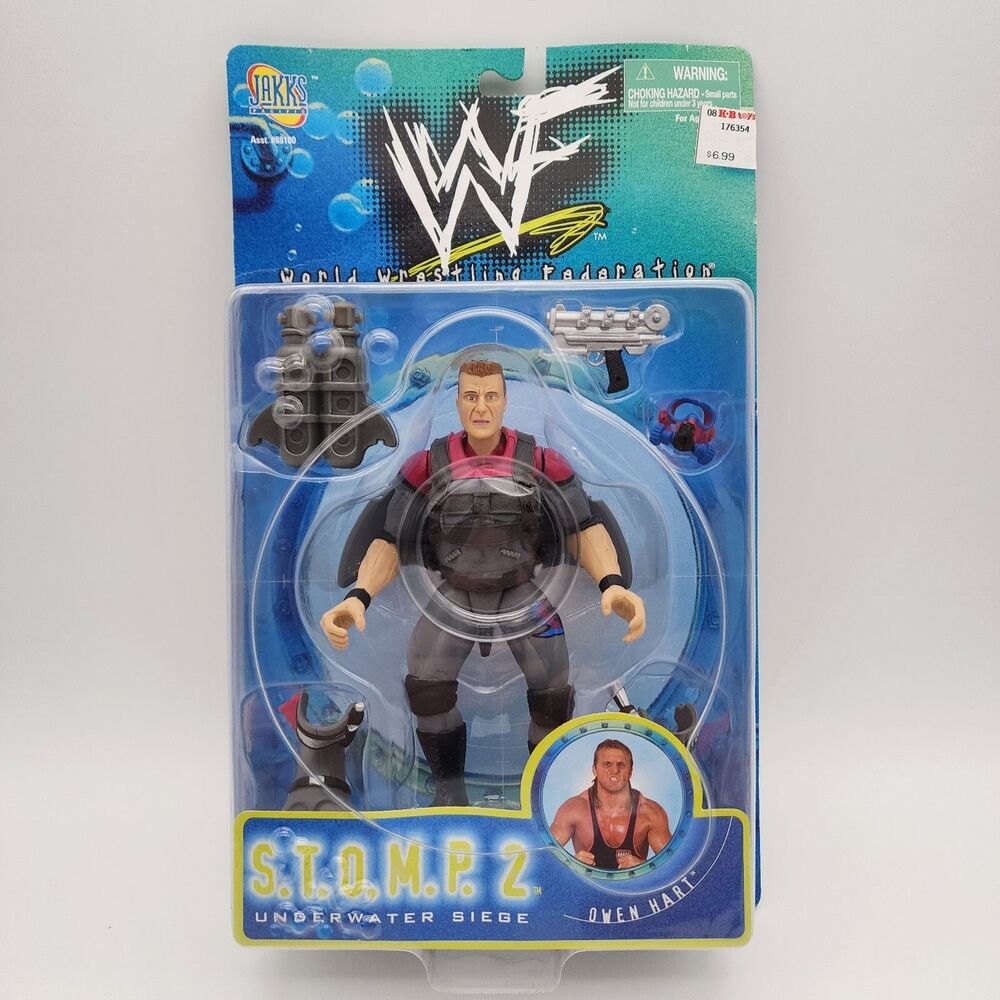 WWF Jakks Owen Hart Stomp 2 Underwater Siege Wrestling Action Figure 1998 WWE
